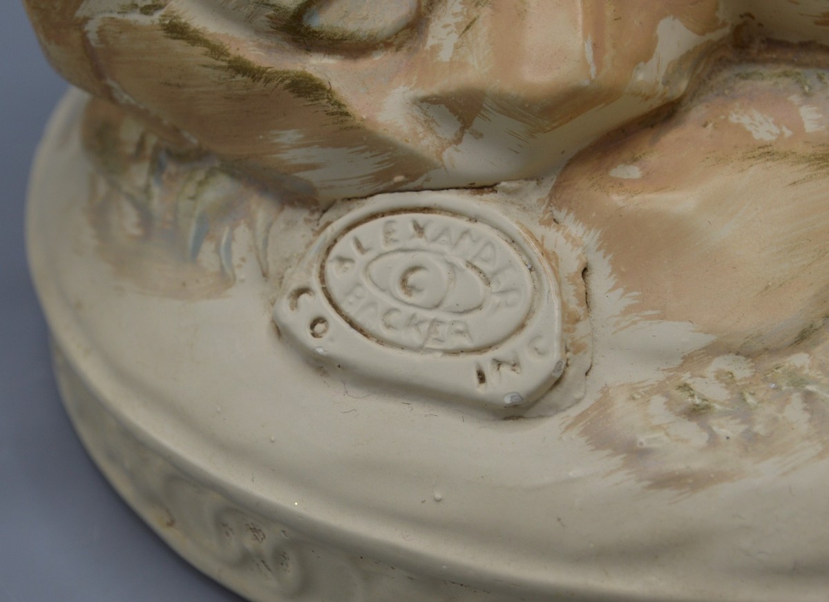 Vintage ABCO Alexander Backer Chalkware 4 Children In Vineyard