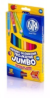 5900263060498 Kredki OłóWkowe TróJkąTne Jumbo, 12 KoloróW + TemperóWka Astra