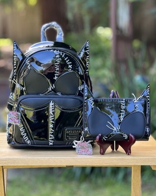 Loungefly Batman Returns Catwoman Cosplay Mini Backpack and Wallet Set NWT