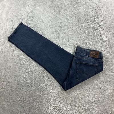 LEE Herren Jeans Hose W34 L30 Blau Vintage Denim Straight Fit Tapered LEG Retro