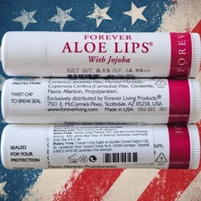 6 Sets  Forever Living ALOE LIPS with Jojoba and Beeswax Total  6 pieces 