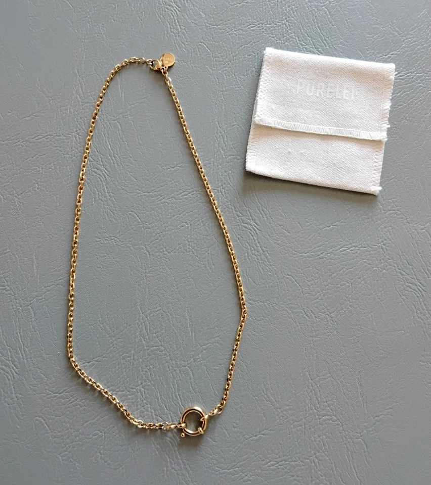 PURELEI "Maikai" Halskette Edelstahl Gold Ankerkette Charm verstellbar - Bild 1 von 1
