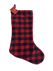 Christmas Buffalo Plaid Stocking, 20" Red & Black  Xmas Holiday At Home