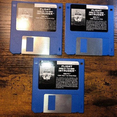 Flight of the Intruder IBM PC DOS Game 3.5'' Floppy Disks Complete Set TESTED