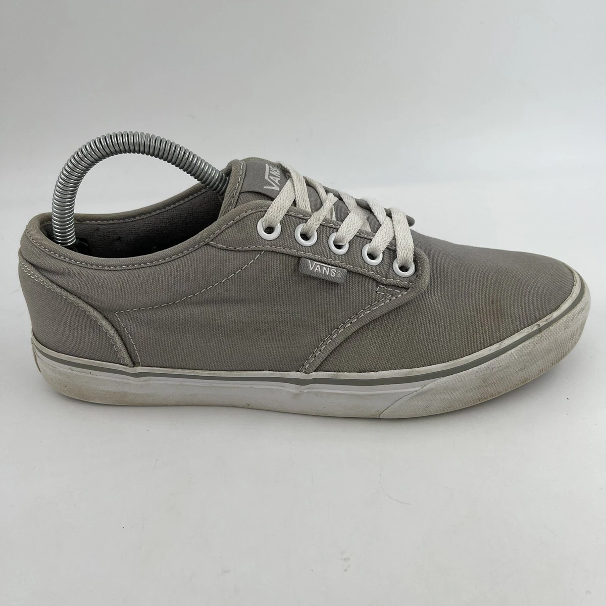 Vans Womens Grey Canvas Off the Wall Skateboarding Shoes Size 9
