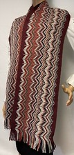 MISSONI Fringe Scarf in Wine Multi Color 3346 0003 30x195 NEW