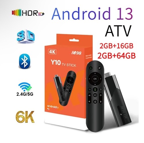 M98-Y10 ATV Smart TV Stick 6K HDR Dual WiFi 2GB 16GB Android 13 ...