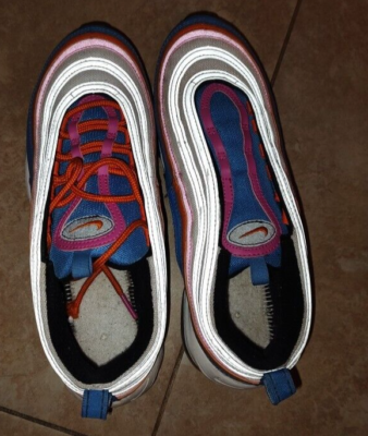 コメント者5/30 大12 Mens Nike Air Max 97 Orange Fuchsia Sneakers Size 8.5 #CW6992-100