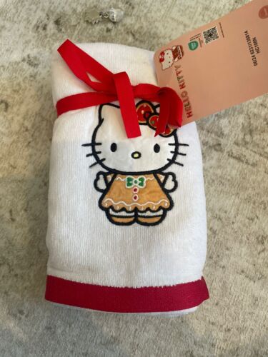 Hello Kitty Set Of 2 Christmas Hand Towels 100% Cotton NWT