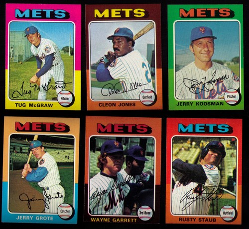 1975 Topps New York Mets COMPLETE Team Set (22ct) w/5 SIGNED incl Matlack Clines - Picture 3 of 6