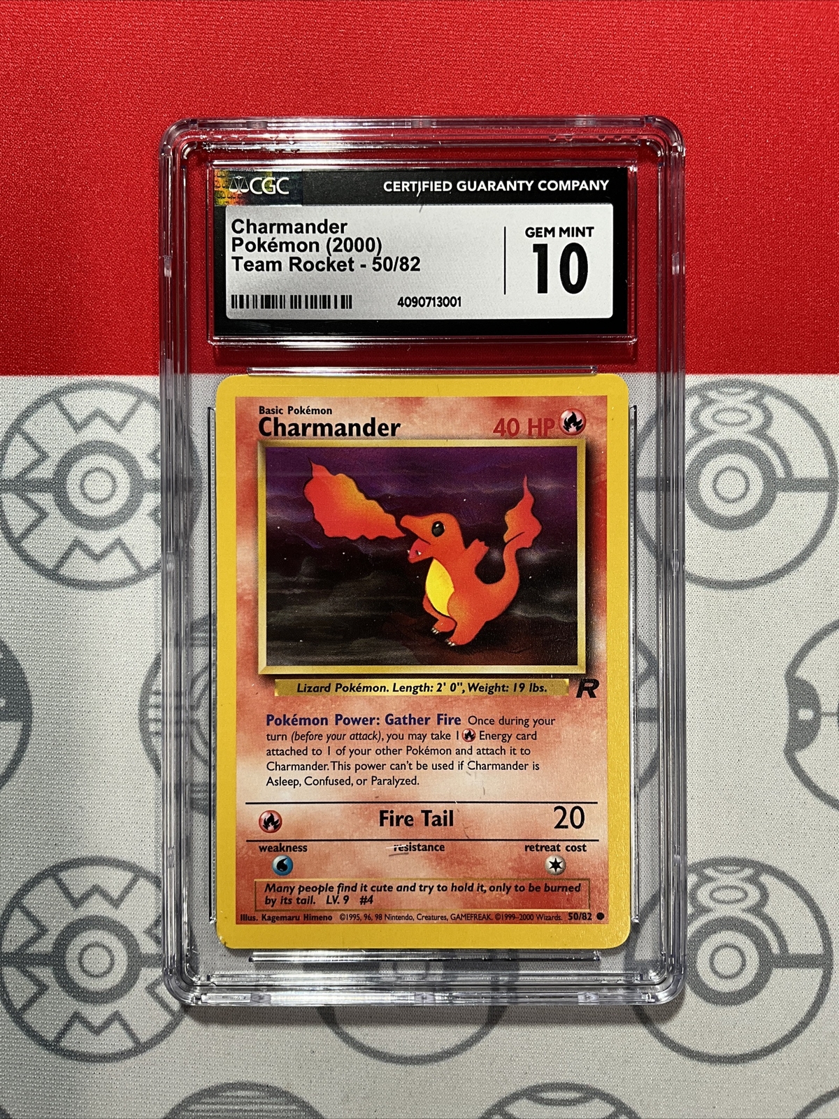 NEW CGC 10 GEM POKEMON 2000 TEAM ROCKET CHARMANDER NO. 50 PSA 3001