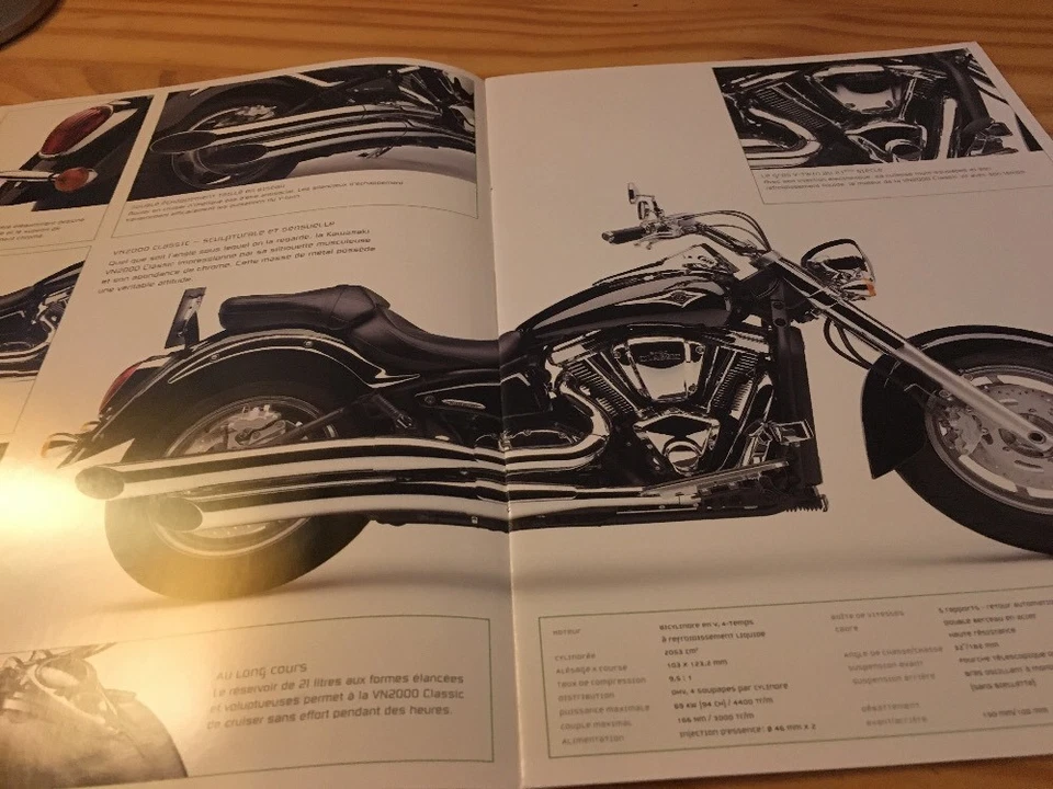 Kawasaki Cruiser 2008 VN 900 2000 Catálogo Folleto Publicidad Prospecto - Imagen 3 de 4