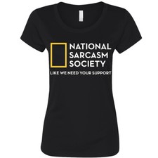 🔥 Camiseta para mujer de la Sociedad Nacional del Sarcasmo humor divertido novedad camiseta sarcástica