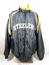 Reversible NFL Pittsburgh Steelers Double Sided Heavy Jacket Mens SZ XL