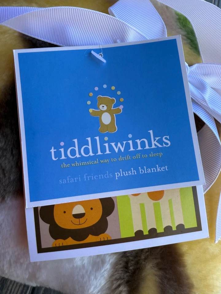 Manta de felpa Tiddliwinks Safari Friends 40"x36" acrílico y poliéster bebé en blanco Foto 3 de 4