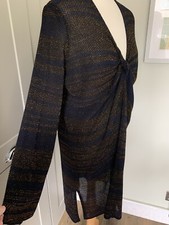 Zara Blue / Bronze Lurex Knit Dress M