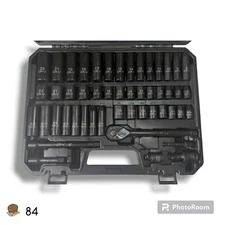 50-Piece 3/8" Drive Socket Set, SAE (5/16"-3/4") & Metric (8mm-22mm) (Black)