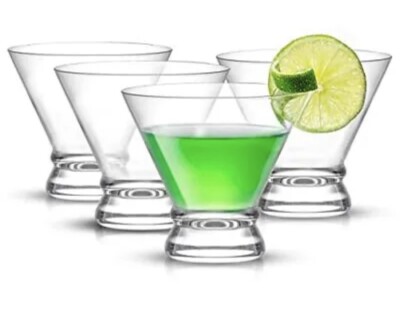 JoyJolt 4-Piece Afina Glasses Set Glasses- 8-Ounces