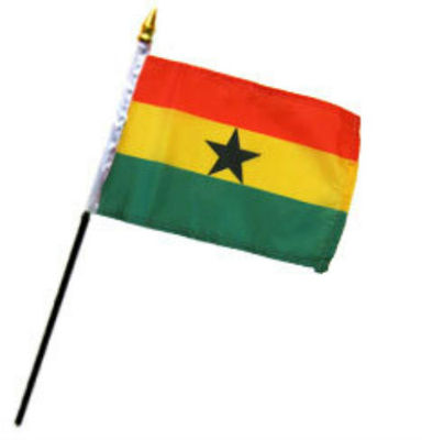Wholesale Lot of 12 Ghana 4''x6'' Desk Table Stick Flag