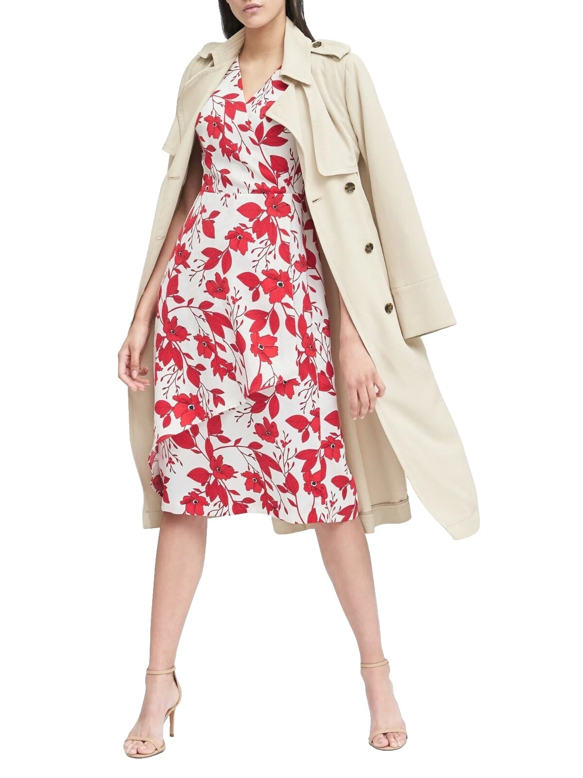 Vestidos de envoltura Floral negocios Banana Republic