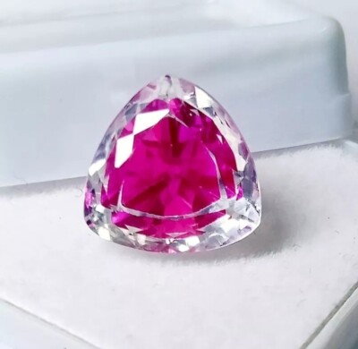 Flawless Pitambari 9-10 Ct Superb Trillion Gemstone Certified Natural Sapphire