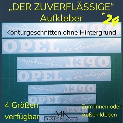 Der Zuverlässige Aufkleber für Opel Oldtimer Jungtimer Manta Ascona Kadett Retro