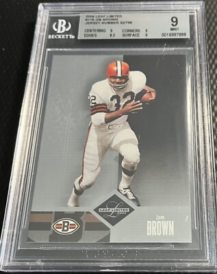 2004 Jim Brown 32/799 BGS 9 Leaf Limited Jersey ## 1/1 Card #118 - Browns