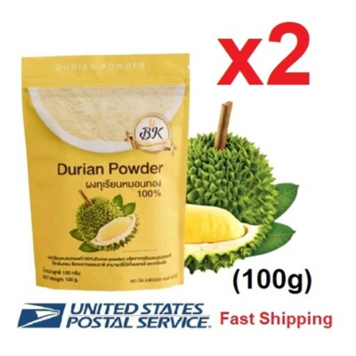 2 Durian 100% Monthong Powder Instant Freeze Dried Bakery Fruit Dessert 100g  M1