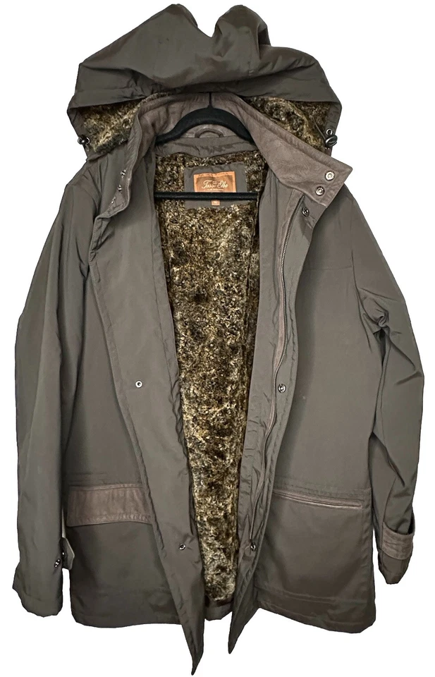 Parka para hombre Tasso Elba X-grande forro con capucha extraíble piel sintética chaqueta 3 en 1 Foto 2 de 4