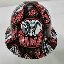 full brim hard hat custom hydro dipped IN ALABAMA CRIMSON TIDE ROLL TIDE NEW
