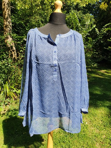 Sheego Long Sleeve Tunic Chiffon Sheer 