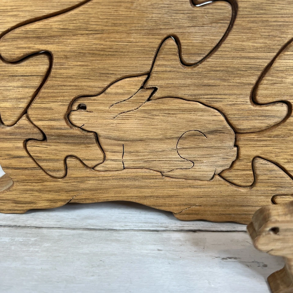 Rompecabezas FanTaminals Hecho a Mano Conejito Mamá y x3 Bebé Entrelazado Peterson Nuevo de Lote Antiguo Foto 3 de 4