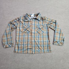 Stranger Things Eleven Plaid Shirt Kids L YLW Long Sleeve Halloween Costume Top
