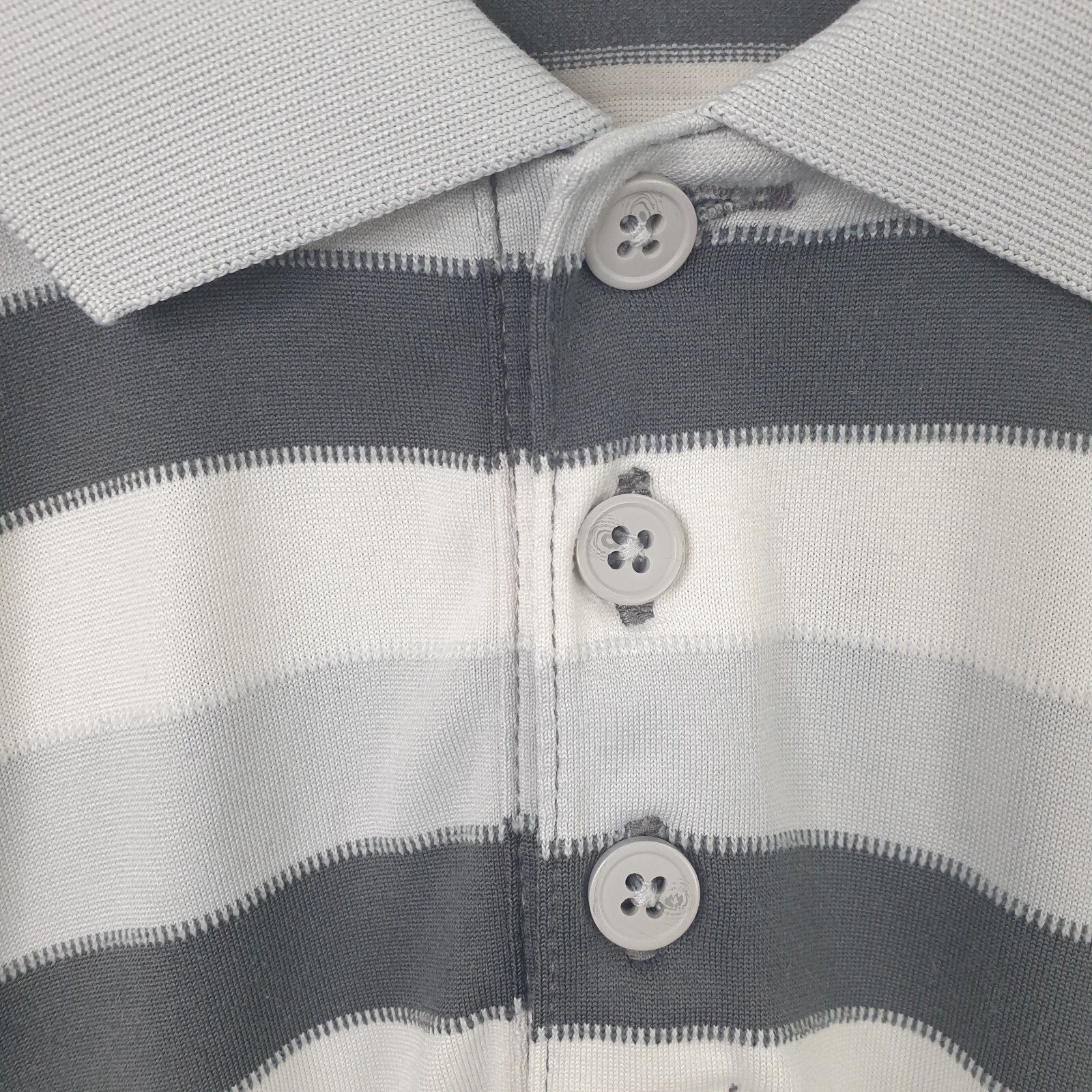 Columbia Omni-Shade Polo Shirt Mens XL White Grey Striped Outdoor Golf thumbnail 3