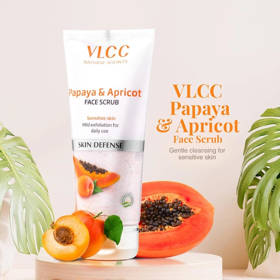 VLCC Papaya & Apricot Face Scrub - 80g - (Pack of 2) | Gentle Scrub to Remove - Image 2 of 4