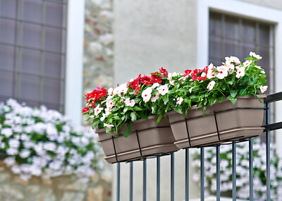 ARTEVASI Fioriera Venezia Per Balcone, 60 Cm, Colore Tortora, Con Fondo Diviso E Fissaggi Regolabili Inclusi - 3