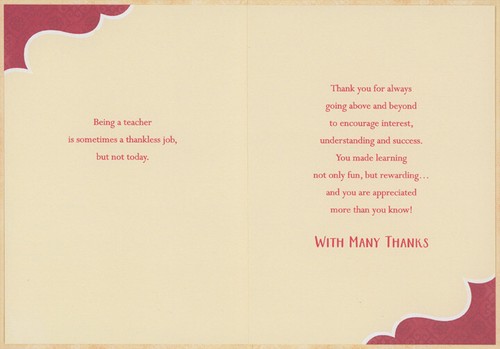 Amazing Teacher Large Ripe Apple Teacher Appreciation / Thank You Card - Picture 2 of 2