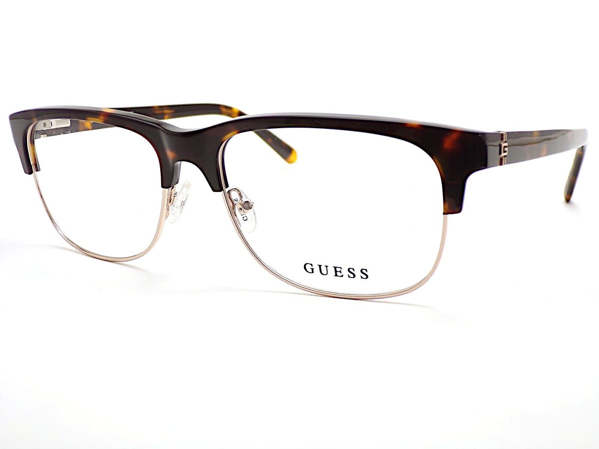 Guess Glasses Frame Dark Brown Havana Gold 55mm Unisex 