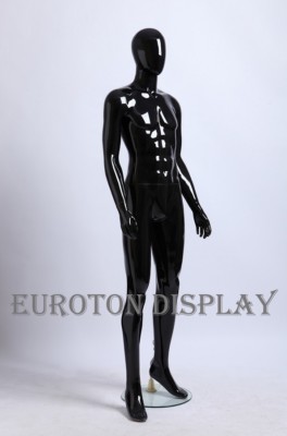 T TOOYFUL Schaufensterpuppen-Kopf – Männlich, Schwarz Glänzend, Ca. 30 Cm Hoch, Für Perücken & Hüte