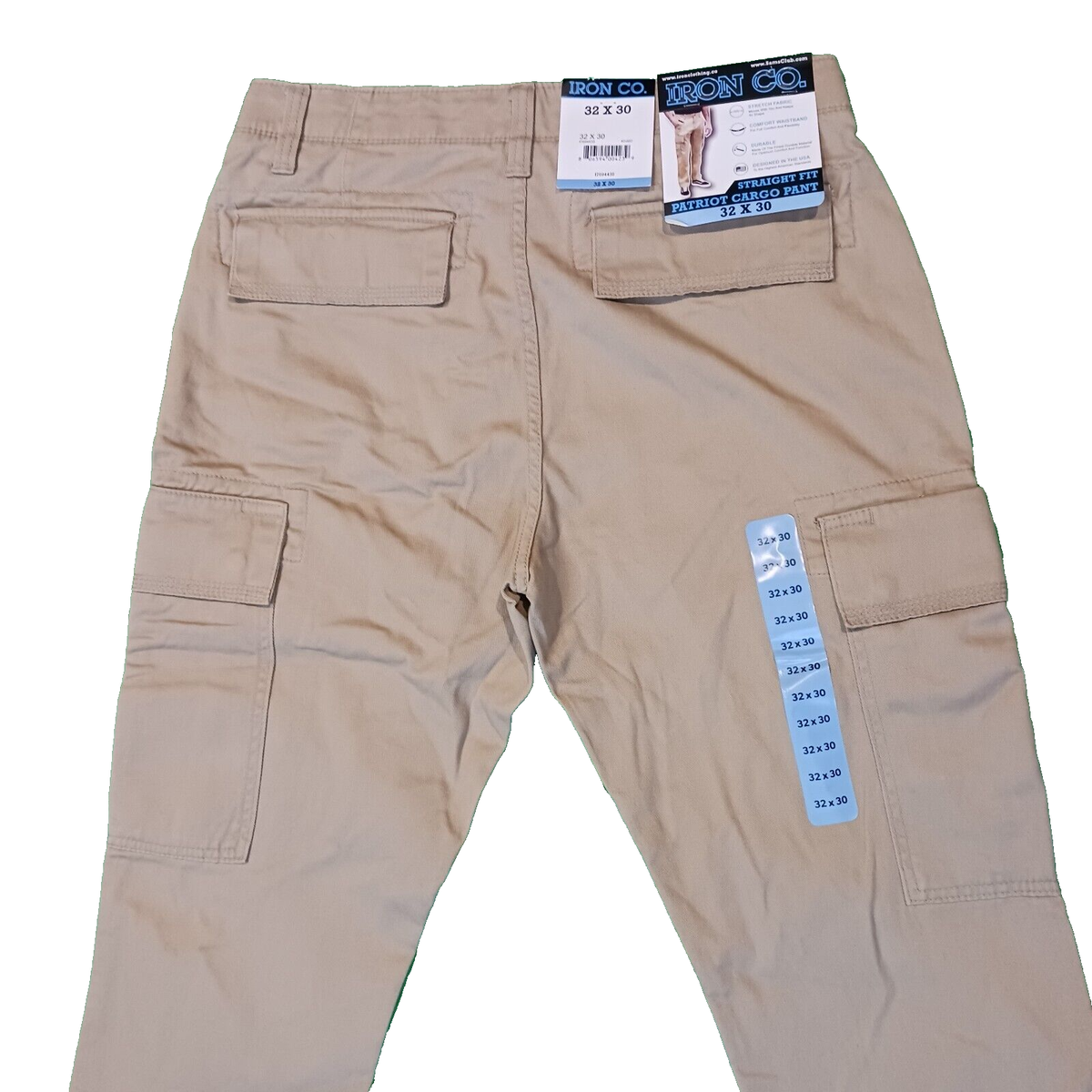 か*ち様 Y-3 M W-STN CRG PNT Iron Co Mens Patriot Cargo Pants Stretch Fit Khaki Work Pants Size