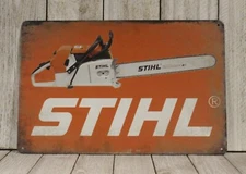 New Stihl Chainsaws Tin Metal Poster Sign Vintage Style Ad Power Tools Equipment