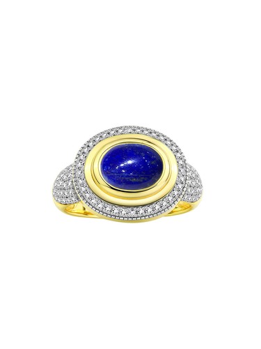 RYLOS Ring: Gemstone & Diamonds, Classic Design, Gold Plated Silver, Sizes 5-10 - Picture 16 of 26