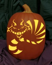 Alice In Wonderland Cheshire Cat Carved Foam Permanent Pumpkin
