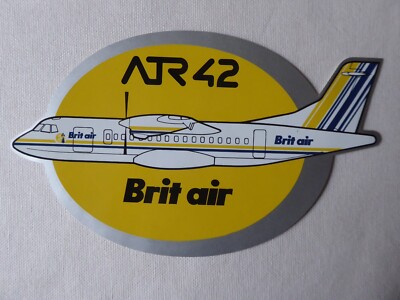 AUFKLEBER STICKER AUFKLEBER AEROSPATIALE AERITALIA FLUGZEUG ATR 42 BRIT AIR