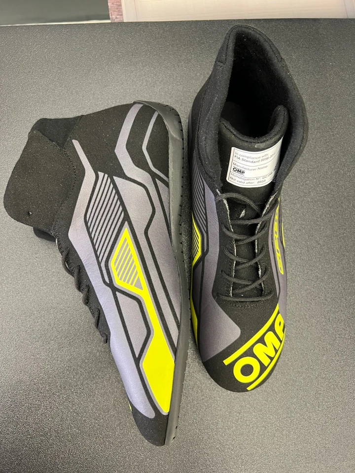 STIVALETTI RALLY IGNIFUGHI OMOLOGAT FIA 8856-2018 NERO GIALLO OMP SPORT IC0-0829 - Immagine 4 di 4