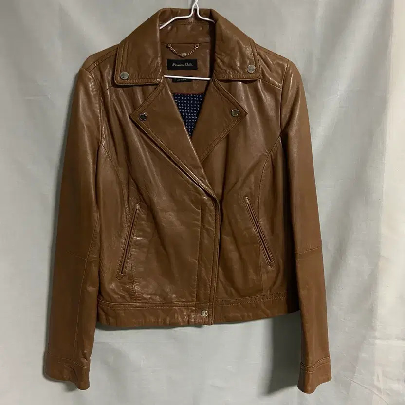 Massimo Dutti Brown Leather Jacket S