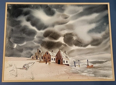 MILLIE '' M '' BRIGGS Watercolor Painting Signed 1980