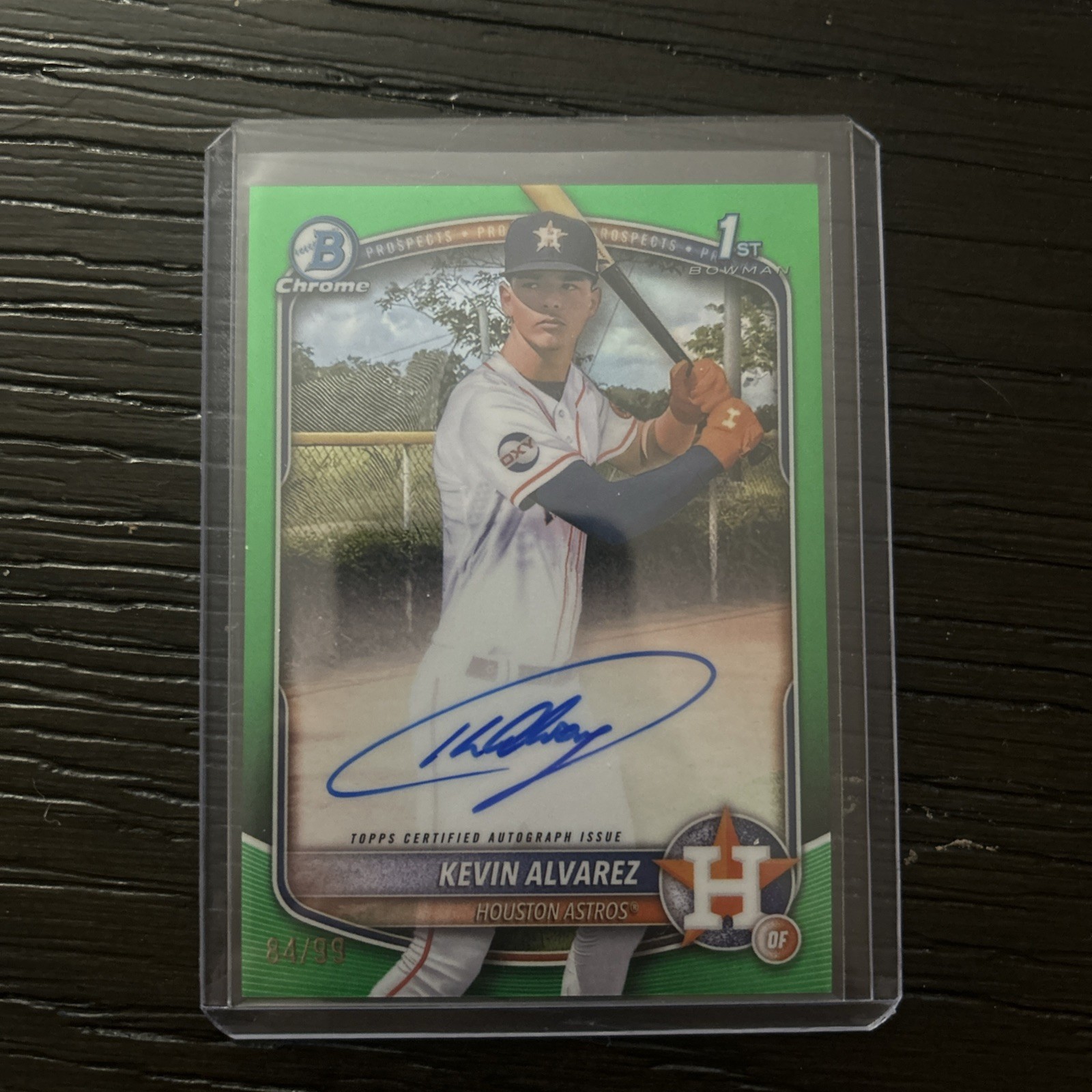 2025 Bowman Chrome Kevin Alvarez Auto True Green Refractor 1st -/99 Astros
