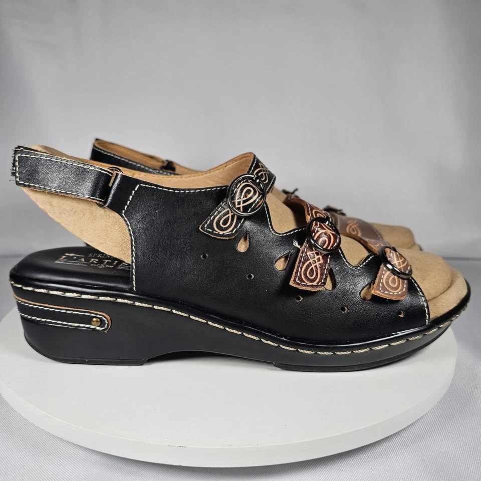 L'Artiste by Spring Step Sandals Leather Comfort Adjustable Slingback Size 41 - Image 2 of 4