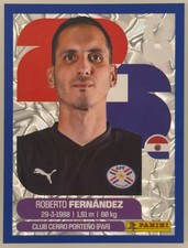 Roberto Fernandez Panini FIFA World Cup 2026 Blue Crumple Parallels Sticker